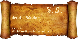 Wendl Sándor névjegykártya